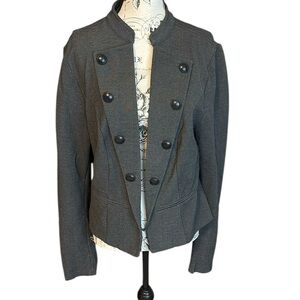 Torrid Women’s Peplum Military Jacket Mandarin Collar Gray Size 1
